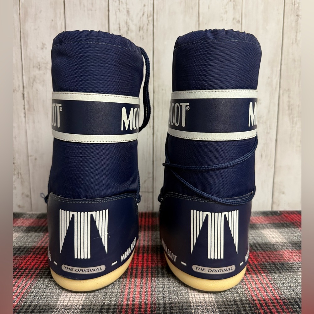 Moon Boots Navy Blue Nylon Boots Size US 12.5/2.5 Used Good Condition - Picture 4 of 13